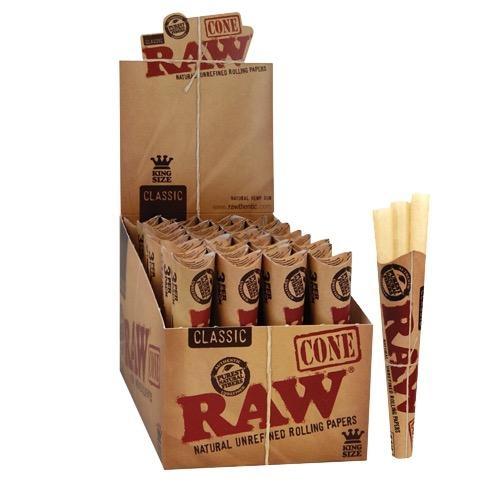 Display Raw Conos King Size Slim Classic.  Display de 32 unidades de 3 conos.