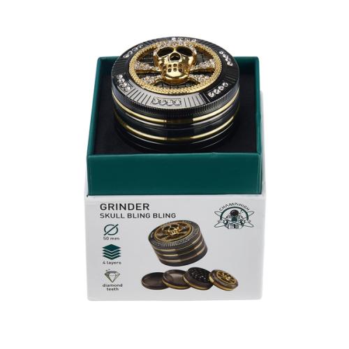 Grinder skull bling bling de champ high de 4 piezas.  50mm.