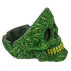 Cenicero exclusivo de resina modelo "Cannabis Skull"  11,5cm x 9cm x 8,5cm.  78-5775.