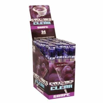 Display de 24 pre-rolled transparent cone - grape.  Este producto no contiene tabaco.