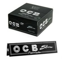 Display de 50 unidades.  Cada unidad contiene 32 hojas ocb slim premium.  Medidas: 110mm x 44mm.