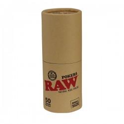 Bote de 50 prensadores RAW pokers, ideales para tus cigarros tamaño king size slim.