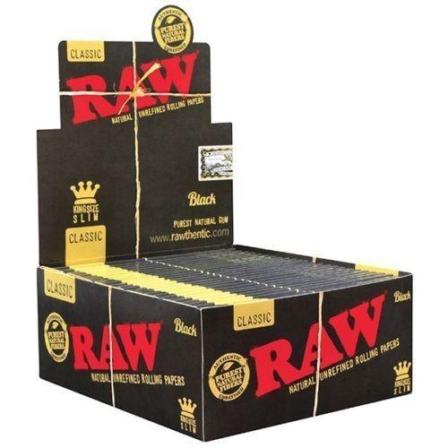 Display de 50 libritos x 32 hojas de RAW king size slim black.